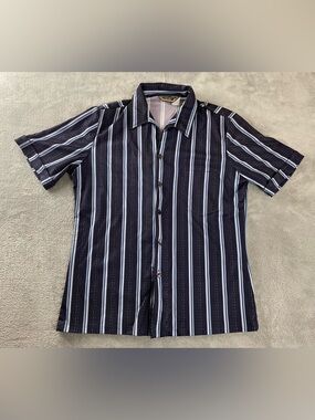 Vintage TRIUMPH Of CALIFORNIA Button Shirt Mens L MEDIUM 60s 70s Disco Stripes